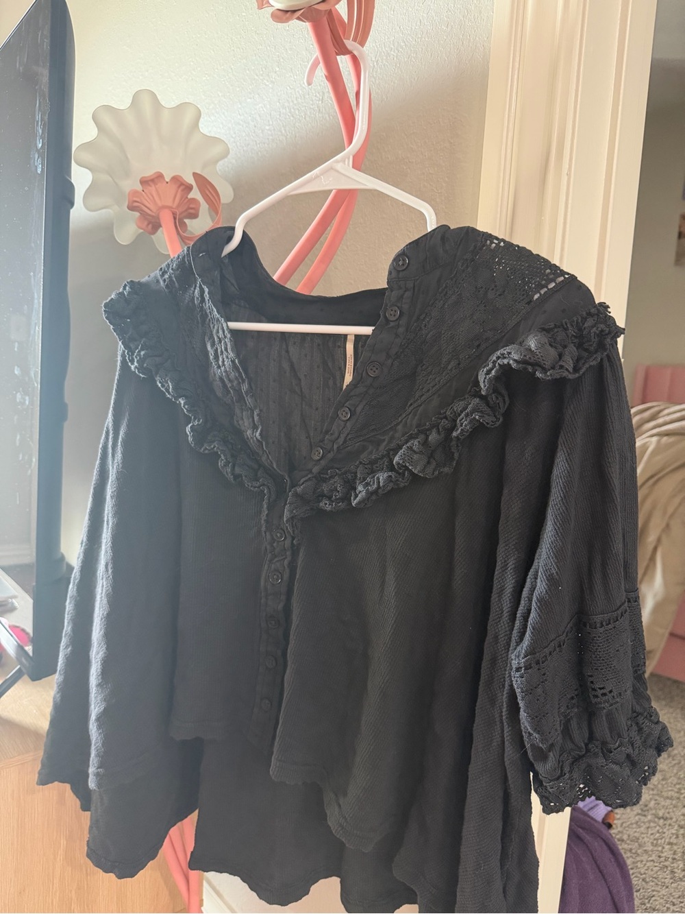 Free people Ruffled Button-Front Womens Top - Picture 4 of 6